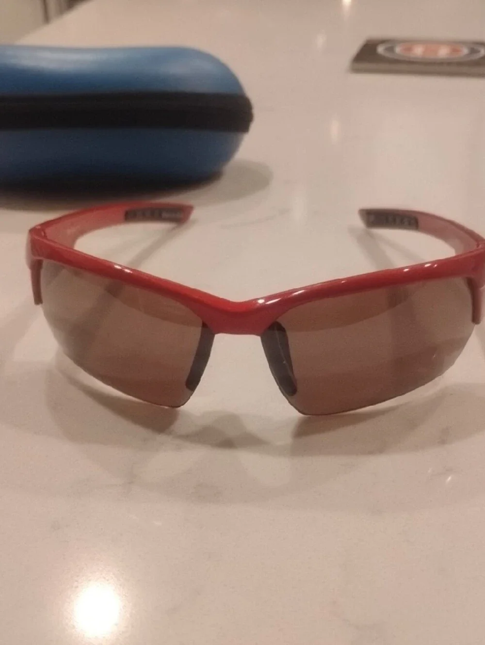 Vintage Fila Half Rim Sunglasses Red With Dark Gray Lenses